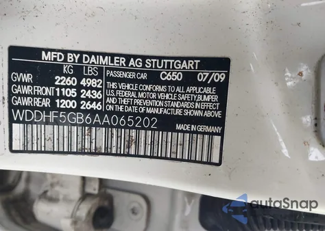 2010 Mercedes-Benz E 350 from USA, damaged, VIN WDDHF5GB6AA065202
